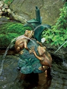Aquascape Double Frog on Cattail Spitter w/ Pump