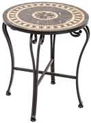 Alfresco Gibraltar 20" Round Marble Mosaic Side Table