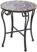 Alfresco Galileo 20" Round Marble Mosaic Side Table