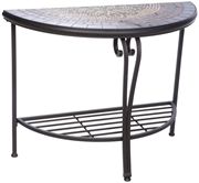 Alfresco Orvieto Mosaic Outdoor Half Moon Console Table