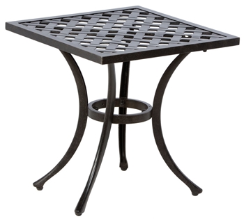 Alfresco Weave 21" Square Cast Aluminum Side Table