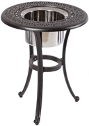 Alfresco Kaleidoscope 21" Round Cast Aluminum Beverage Side Table - Antique Wine Finish