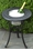 Alfresco Kaleidoscope 21" Round Cast Aluminum Beverage Side Table - Antique Wine Finish