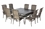 Alfresco Barbados All Weather Wicker Dining Set With 64" Square Dining Table And 8 High Back Dining Arm Chairs