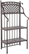 Alfresco Cast Aluminum Weave Outdoor Bakers Rack - Antique Topaz Finish