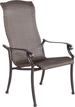 Alfresco Barbados High Back All Weather Wicker Stackable Dining Chairs