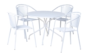 Alfresco Martini Café Dining Set With Table And 4 Chairs-Bianca Finish