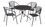 Alfresco Martini Café Dining Set With Table And 4 Chairs-Black Patent Finish