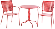 Alfresco Martini 3 Piece Bistro Set In Cherry Pie Finish With 27.5" Round Bistro Table And 2 Stackable Bistro Chairs