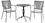 Alfresco Martini 3 Piece Bistro Set In Black Finish With 27.5" Round Bistro Table And 2 Stackable Bistro Chairs