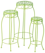 Alfresco Martini Plant Stands In Key Lime Green - Set Of 3
