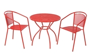Alfresco Martini 3 Piece Bistro Set in Cherry Pie Finish with 31.5" Round Bistro Table and 2 Stackable Bistro Chairs