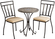 Alfresco Vulcano Mosaic 3 Piece Bistro Set With 24" Round Bistro Table And 2 Bistro Chairs