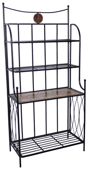 Alfresco Dublin Ceramic Mosaic Outdoor Bakers Rack with Tile Shelf