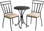 Alfresco Ponza Granite 3 Piece Bistro Set With 24" Round Granite Top Bistro Table And 2 Bistro Chairs