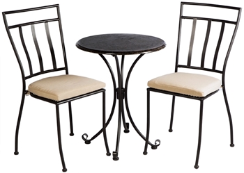 Alfresco Ponza Granite 3 Piece Bistro Set With 24" Round Granite Top Bistro Table And 2 Bistro Chairs