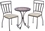 Alfresco Stellarton 3 Piece Bistro Set With 24" Round Ceramic Top Bistro Table and 2 Bistro Chairs