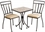 Alfresco Recco 3 Piece Bistro Set With 24" Round Ceramic Top Bistro Table and 2 Bistro Chairs