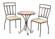 Alfresco Stellarton 3 Piece Bistro Set With 24" Round Ceramic Top Bistro Table and 2 Bistro Chairs