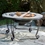 Alfresco Vulcano 33.5" Round Wood Burning Fire Pit with Decorative Surround