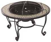 Alfresco Shannon 33.5" Round Wood Burning Fire Pit With Decorative Surround