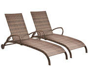 Alfresco Set Of 2 All Aluminum Tutto Wicker Adjustable Chaises