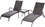 Alfresco Tutto All Weather Wicker Chaise Lounge Set With 18" Square Side Table And 2 Adjustable Chaises