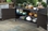 Alfresco All Weather Wicker Sideboard with Shelf and Glass Top Aluminum Frame Dark Roast Finish