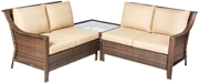 Alfresco Logan All Weather Wicker Deep Seating Sectional Set with Cushions