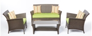 Alfresco Bimini All Weather Wicker 4 Piece Seating Group With Cushions And Throw Pillows