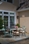 Alfresco Maison All Aluminum French Dining Set With 72" Rectangular French Dining Table With Umbrella Hole And 6 Dining Chairs With Cushions