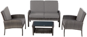 Alfresco Grand Cayman All Weather Wicker Deep Seating Conversation Set With Loveseat With Cushions 2 Lounge Chairs With Cushions and Coffee Table 