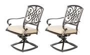 Alfresco Set Of 2 Barcelona Cast Aluminum Dining Swivel Rockers