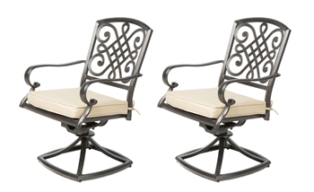 Alfresco Set Of 2 Barcelona Cast Aluminum Dining Swivel Rockers