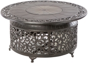 Alfresco Bellagio 48" Round Cast Aluminum Gas Fire Pit/Chat Table With Burner Kit