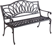 Alfresco Daffodil Cast Aluminum Outdoor Bench Blacksmith Finish