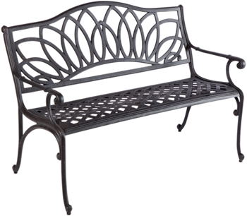 Alfresco Daffodil Cast Aluminum Outdoor Bench Blacksmith Finish