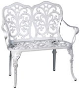Alfresco Celine Cast Aluminum Outdoor Bench White Finish