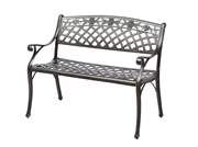 Alfresco Cinco Rosas Cast Aluminum Outdoor Bench Antique Fern Finish
