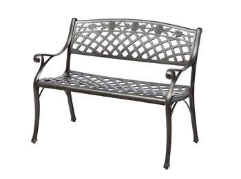 Alfresco Cinco Rosas Cast Aluminum Outdoor Bench Antique Fern Finish