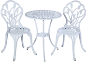 Alfresco Tulipano Cast Aluminum Bistro Set White Finish