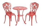 Alfresco Triora Cast Aluminum Bistro Set Lipstick Red Finish