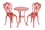 Alfresco Triora Cast Aluminum Bistro Set Lipstick Red Finish