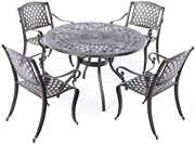 Alfresco Westbury Cast Aluminum Dining Set With 48" Round Dining Table
