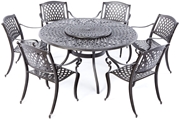 Alfresco Westbury Cast Aluminum Dining Set With 59" Round Dining Table