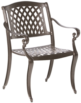 Alfresco Westbury Cast Aluminum Stacking Dining Arm Chairs - Set Of 4