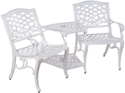 Alfresco Tete-A-Tete Bench With Umbrella Hole White Finish