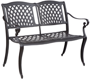 Alfresco Westbury Two Seat Garden Bench with Arms Antique Bronze Finish
