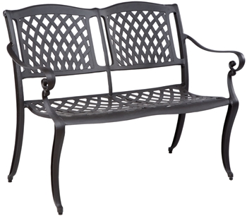 Alfresco Westbury Two Seat Garden Bench with Arms Antique Bronze Finish