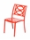 Alfresco Lasso Café Set with 31.5" Sqaure Café Table with Umbrella Hole and 4 Stackable Café Chairs in Candy Red Finish